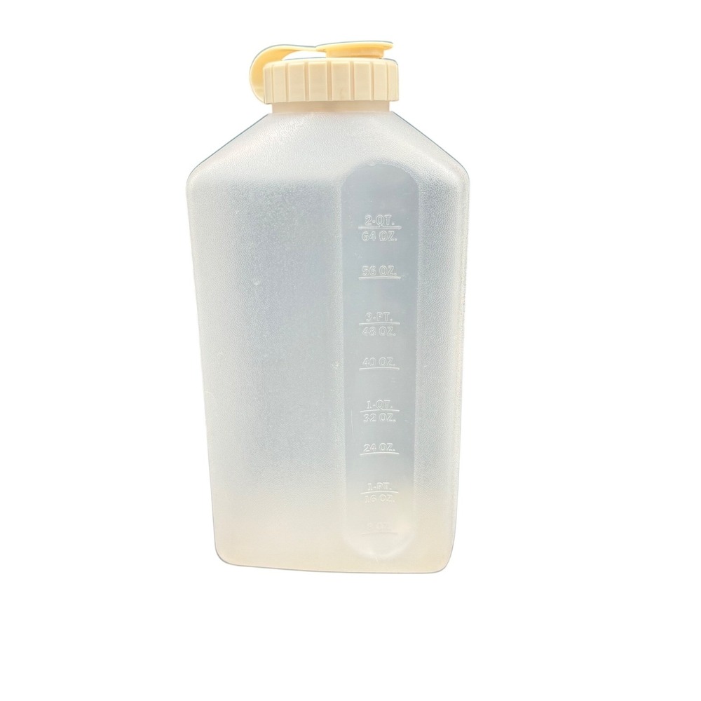 Vintage Rubbermaid 2 Quart Square Storage Bottle 2468 6 FGH Clear Plastic
